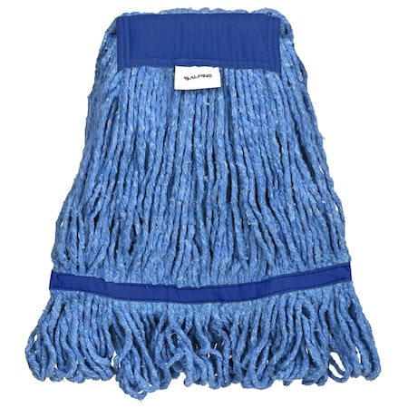 Alpine Industries 5in Head and Tail Bands Blue Loop End 32oz Cotton Mop Head, Blue ALP302-03-5B